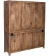Vitrina XXL de madera nogal con 3 puertas de cristal y 3 de madera. 4