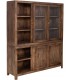 Vitrina XXL de madera nogal con 3 puertas de cristal y 3 de madera. 1