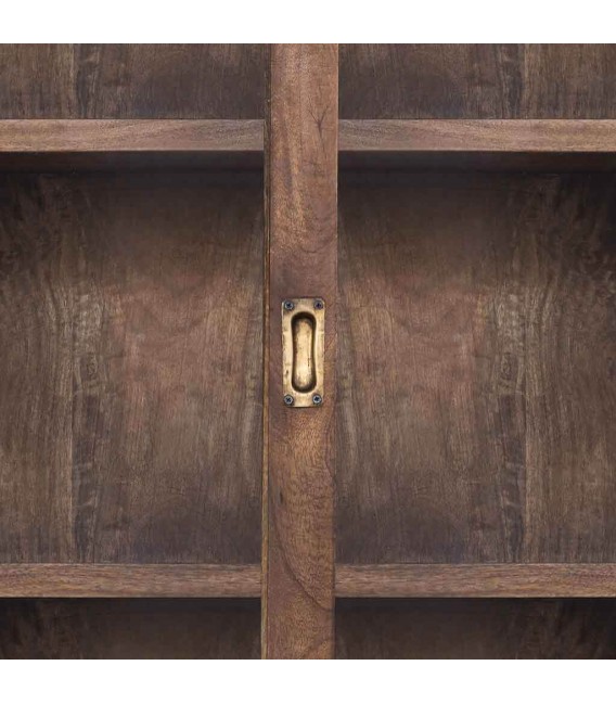 Vitrina XXL de madera nogal con 3 puertas de cristal y 3 de madera. 6