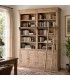 Librería XXL colonial madera maciza mango con escalera y almacenaje. Mdmhogar