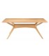 Mesa comedor rectangular roble natural con tapa plumeada decorativa. 1