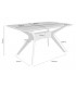 Mesa comedor rectangular roble natural con tapa plumeada decorativa. 6