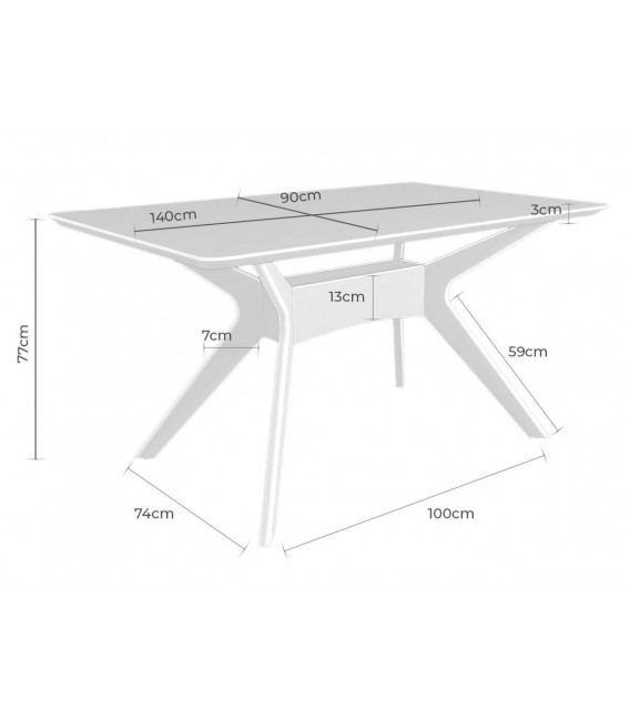 Mesa comedor rectangular roble natural con tapa plumeada decorativa. 6