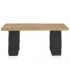 Mesa rectangular con tapa natural y patas efecto roca negra. 1