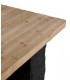 Mesa rectangular con tapa natural y patas efecto roca negra. 3