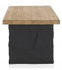 Mesa rectangular con tapa natural y patas efecto roca negra. 2