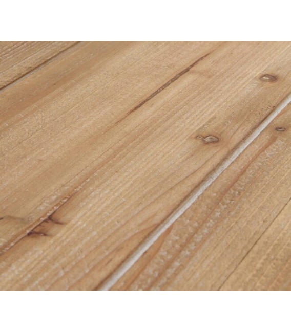 Mesa rectangular con tapa natural y patas efecto roca negra. 4