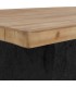 Mesa rectangular con tapa natural y patas efecto roca negra. 5