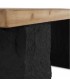 Mesa rectangular con tapa natural y patas efecto roca negra. 6