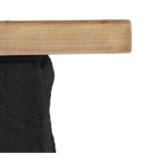 MESA DE COMEDOR RECTANGULAR 180 X 90 X 77 LOLEA MADERA ABETO POLI RESINA NEGRA