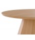 Mesa de centro redonda en roble natural con base geométrica. 2