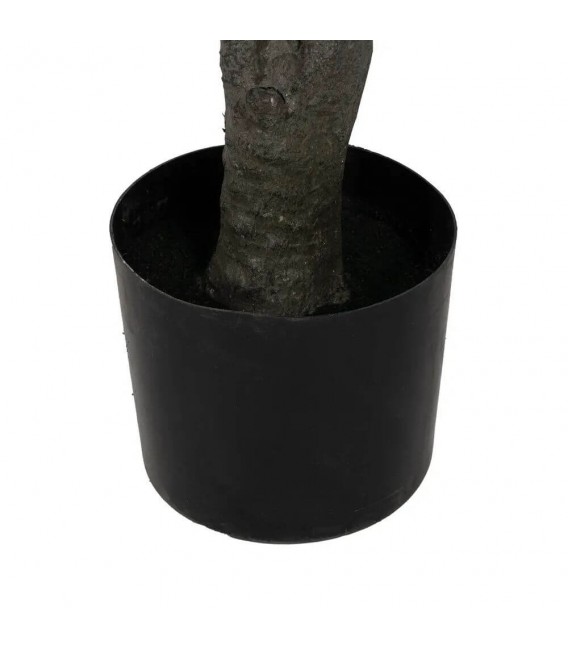 Planta artificial Drácena alta verde con macetero negro decorativo. 4