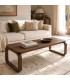 Mesa de centro rectangular de madera maciza de mango color nogal. Mdmhogar