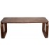 Mesa de centro rectangular de madera maciza de mango color nogal. 1