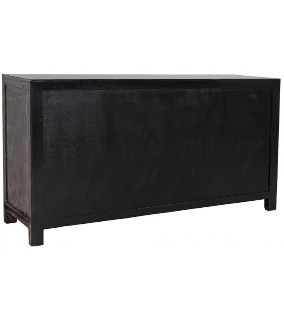 Aparador de madera de abeto decapada en morado de estilo oriental. 3