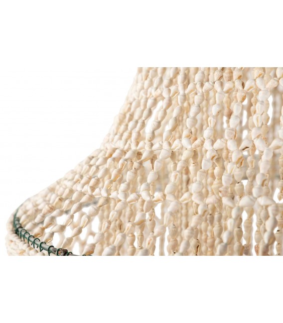 Lámpara de techo XL de conchas naturales a mano de estilo colonial. 2