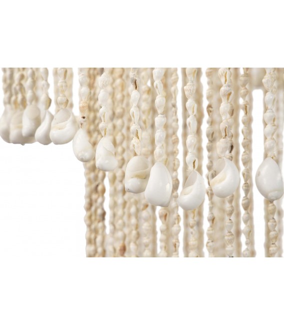 Lámpara de techo XL de conchas naturales a mano de estilo colonial. 3