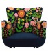 Butaca de algodón azul marino con flores bordadas de estilo chic. 5