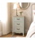 Mesita de pino en verde agua y madera natural de estilo romántico. Mdmhogar