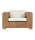 Butaca XL de fibra de teca natural y textil blanco estilo boho. 1