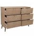 Cómoda XL de madera de pino tallada natural de estilo art decó. 2