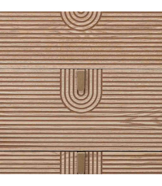 Cómoda XL de madera de pino tallada natural de estilo art decó. 5