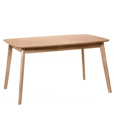 Mesa extensible de madera y chapa de roble natural contemporánea.