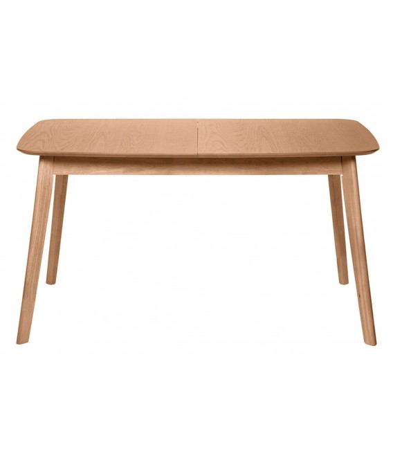 Mesa extensible de madera y chapa de roble natural contemporánea. 1