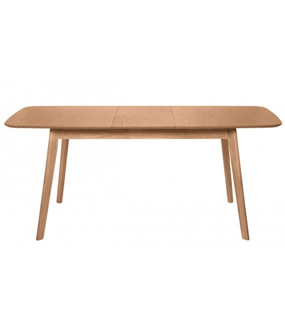 Mesa extensible de madera y chapa de roble natural contemporánea. 3