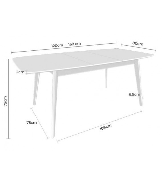 Mesa extensible de madera y chapa de roble natural contemporánea. 6
