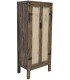 Armario de abeto decapado en marrón y beige de estilo oriental.