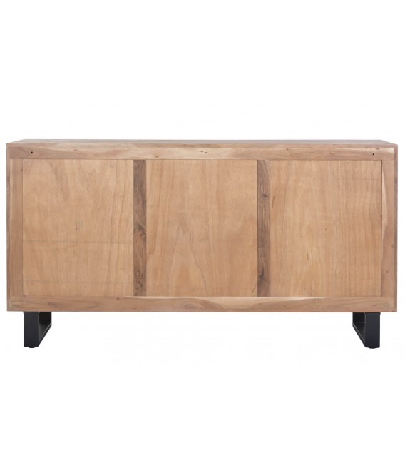 Aparador de madera maciza de acacia natural de estilo industrial. 3