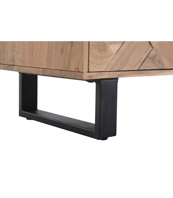 Aparador de madera maciza de acacia natural de estilo industrial. 7