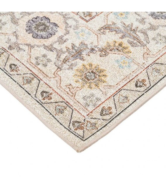 Alfombra grande de poliéster multicolor de estilo étnico.