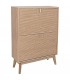 Mueble zapatero de pino tallado natural de estilo art decó.