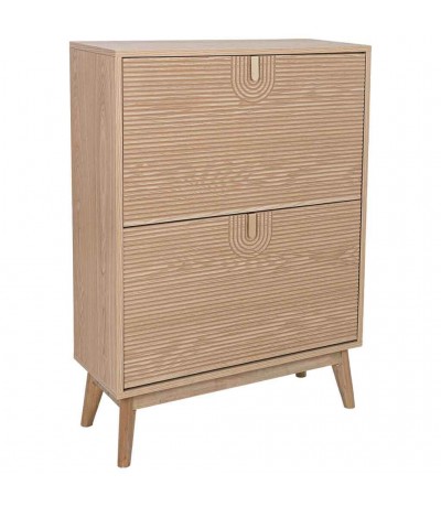 Mueble zapatero de pino tallado natural de estilo art decó.