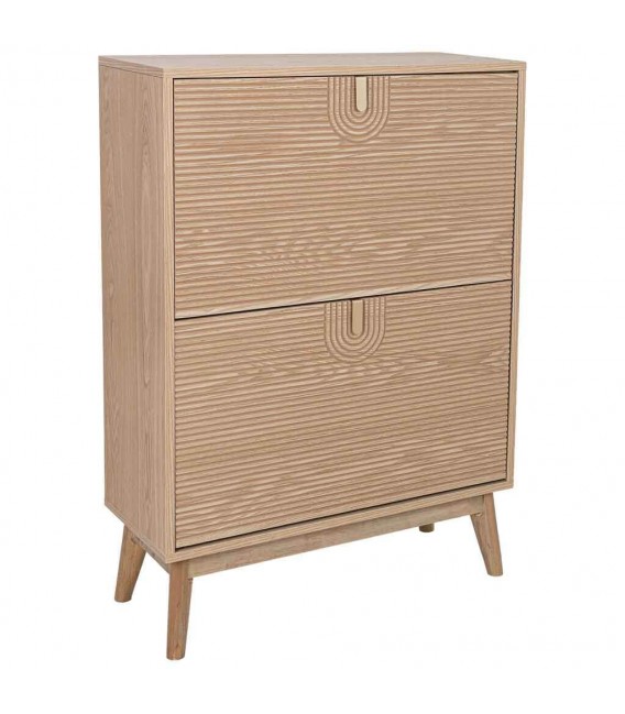 Mueble zapatero de pino tallado natural de estilo art decó.