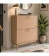 Mueble zapatero de pino tallado natural de estilo art decó. Mdmhogar