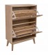 Mueble zapatero de pino tallado natural de estilo art decó. 2
