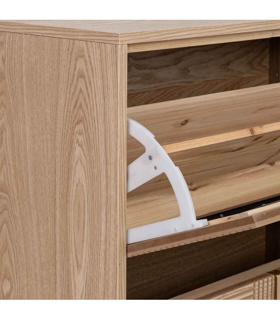 Mueble zapatero de pino tallado natural de estilo art decó. 3