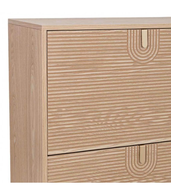 Mueble zapatero de pino tallado natural de estilo art decó. 3