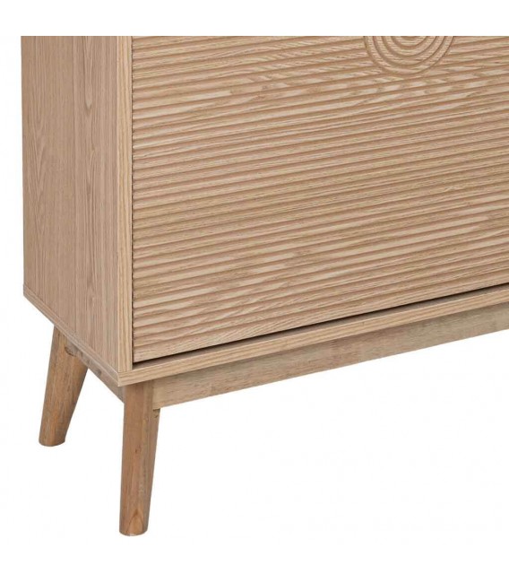 Mueble zapatero de pino tallado natural de estilo art decó. 7