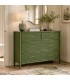 Cómoda grande de bambú y ratán verde de estilo étnico. Mdmhogar