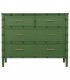 Cómoda grande de bambú y ratán verde de estilo étnico. 1