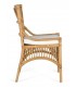 Set 2 sillas comedor bambú y ratán natural con cojín blanco 2