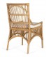 Set 2 sillas comedor bambú y ratán natural con cojín blanco 3