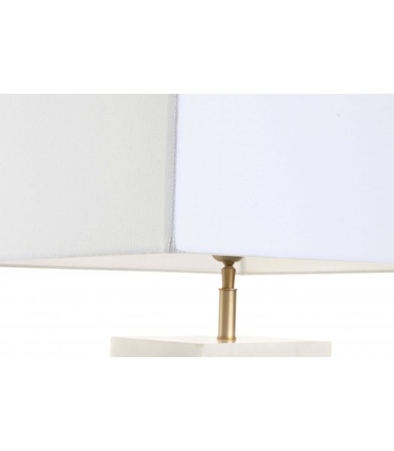 Lámpara sobremesa XXL mármol blanco y metal dorado art decó 3