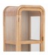 Vitrina pequeña madera natural y ratán con puertas y cajón 3