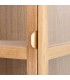 Vitrina pequeña madera natural y ratán con puertas y cajón 4