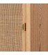 Vitrina pequeña madera natural y ratán con puertas y cajón 6
